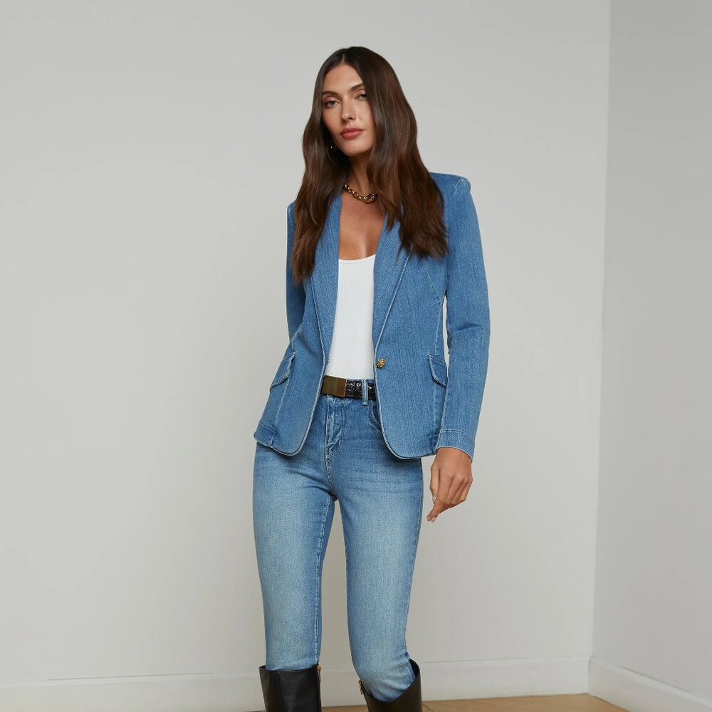 NEW L'Agence Baldwin Denim Blazer - Provo - Small - New With Tags